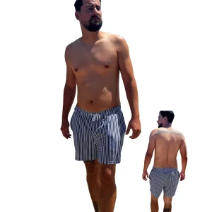 In-Stock Tan Through Men’s Beach Short SwimWear 1-Piece Swim Trunks Say Goodbye Tan Line