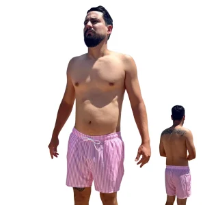 In-Stock Tan Through Men’s Beach Short SwimWear 1-Piece Swim Trunks Say Goodbye Tan Line