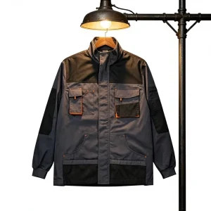Industrial Safety Work Jacket Men’s Durable Breathable Anti-Wrinkle Polyester Cotton Outdoor Construction Workwear