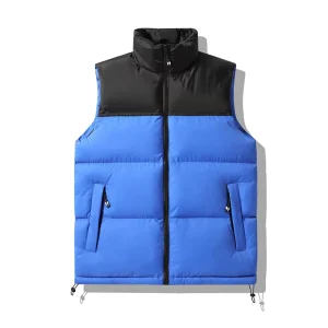 Insert Color Men’s Autumn and Winter Vest Stand Collar Thick Warm Matching Color Vest