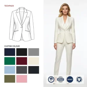 Ivory Single Button Narrow Peak Lapel Tuxedo Suit Blazer Pants Set