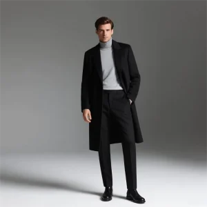 JXKRSZF Custom Men’s Wool Coat for College Students Unisex Warm Wool Coat