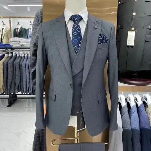 Jacket Vest Pants High End Brand Boutique Solid Color Men’s Slim Casual Business Office Suit Groom Wedding Dress Blazer Trousers