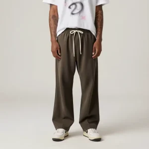 Japanese Minimalist Curved Leg Pants Running Jogging Sports Casual Track Yoga Wide Leg Sweat Baggy Essentials Men’s Women’s Pant
