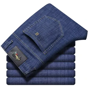 Jean Man Streetwear Fashion High Quality Medium Washed Men’s Jeans Business Casual Office Custom Jeans for Men