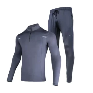 Jogging Tracksuit Men’s 1 4 Quarter Zipper Active Shirt Sport Pants Slim Fit Moisture Wicking Gym Sweatsuits