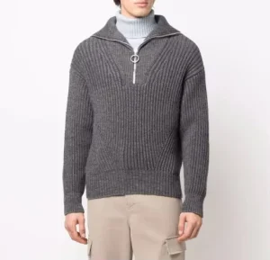 Knit Basic Wear Waffle Weave Cardigan Zip Pullover Men S Knitwear 1/4 Zip Sweaters Knitwear Homme Men Knitwear