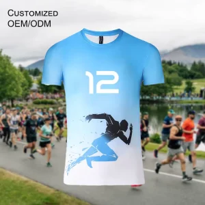 Knitted Polyester Men’s Sport T Shirt Custom Sublimation Transfer Full Print Design Breathable Eco Friendly Quick Dry