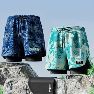 L 4XL Men’s Swimming Trunks Quick Drying Swimsuit Beach Pants Printing Five Point Style Flat Angle Swim Trunks Swim 2142