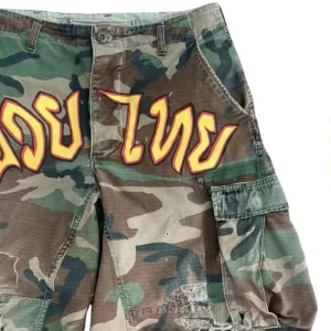 LINCLOT Casual Solid Ripped Mid Waist Breathable Cargo Beach Shorts For Men