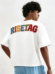 LTD MT1049 Clothing Manufacturer Custom Chenille Embroidered Logo Graphic Oversized Boxy Fit T Shirts Men’s Casual T Shirts