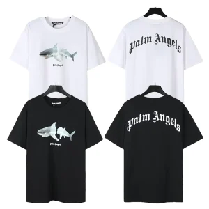 LY New Palm Angel Cartoon Men’s Women’s T-Shirts Regular Fit Short Sleeve Spring Summer Couples 100% Cotton