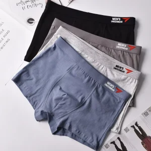 LYX017 New Style Men’s Pure Cotton Underwear U Protruding Breathable Plus Size Underwear Solid Color Mid-rised Boxer Shorts