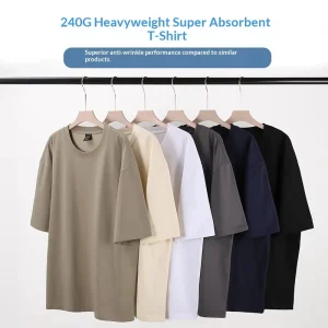 Large Size Cotton Vintage Raglan Sleeve 240g Advertising Customized DIY Men’s T-Shirt