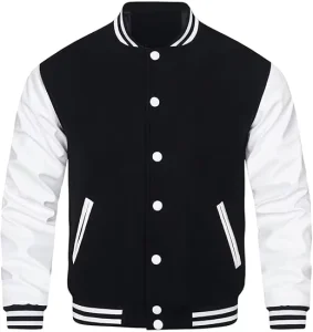Large Size Men’s Baseball Jacket Cotton Polyester Custom Logo Solid Color Men’s Jackets Coats Baseball Jacket