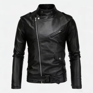 Latest Turn Collar Zipper PU Leather Motorcycle Slim Fit Spring Autumn Coats Jacket Streetwear Eco Friendly Jackets
