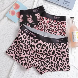 Leopard Pattern Cotton Spandex Men’s Boxer Briefs Comfortable Underpants Breathable Trunk Shorts Boxers Underwear for Men