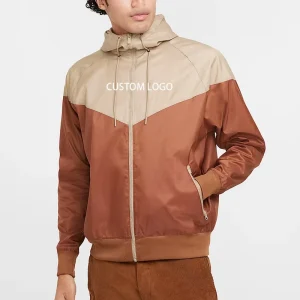 Light Patchwork Running Sportswear Men’s Hooded Anorak Jacket Custom Logo Wind Breakers