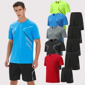Light Weight Men’s Sports Breathable Suit High Elastic Running Sweat Suit Men’s Compression Sportswear Gym Tracksuit