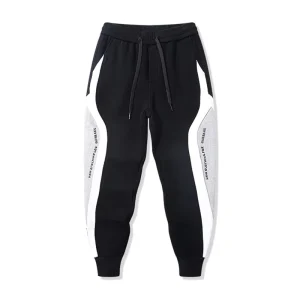 Lightweight Dark Nonwoven Casual Sports Sweatpants Men’s Loose Drawstring Closure Running Training Pants