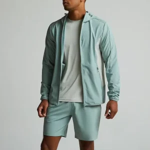 Lightweight Men’s Hooded Sportswear Set Breathable Quick Dry Casual Athletic Tracksuit for Gym 2 Piece Trendy Activewear