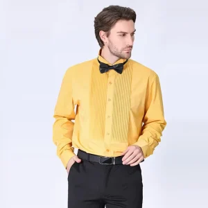 Long Sleeve Breathable Spring Yarn Dyed Shirts for Men Slim Fit Formal Plain White Office Designer Dress Clothes