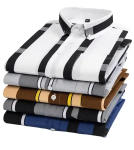 Long Sleeve Button Dress Shirts for Men Fashion High Quality Custom Logo 2300
