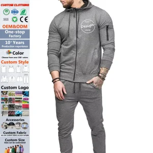 Long Sleeve Jogging Suit Casual Mens Blank Gym Wear Tracksuit Men Sports Sets Pants Clothing Two Piece Workout Set