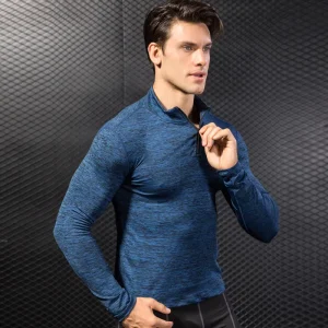 Long Sleeve Men’s Tight Active Top Elastic Polyester Spandex XS 2XL European Size Tight Fitting Top for Men