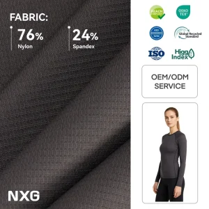 Long-Sleeve Rashguards Knit Fabric Custom Color 76% Nylon 24% Spandex Snag-Resistant GRS Certified