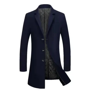 Long Winter Plus Size Men’s Coats Hip Hop Men Plain Loose Slim Fit Comfortable Stylish Coat Trench Coat