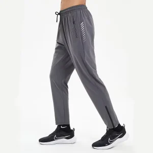 Low MOQ Blank Custom Breathable Quick Dry With Zipper Side Pocket Drawstring Sports Gym Jogger Pants for Men Workout Activewear