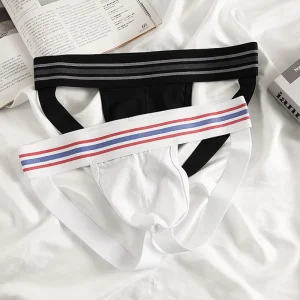 Low MOQ Branded No Logo Hot Style Jockstrap Wide Waistband Men’s Cotton Breathable Sexy Thong