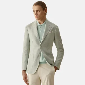 Luxury Custom Half Canvas Pure Linen Breathable Slim Fit Single Breasted Notch Lapel Men’s Blazer