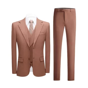 Luxury Groom Wedding Suit 3 piece Male Blazers Slim Fit Suits for Men Costume Business Formal Party Navy Brick Red Classic