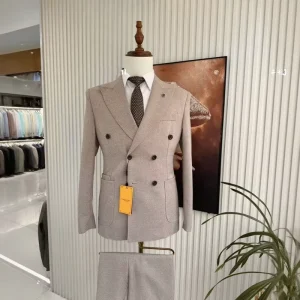 Luxury Men’s Slim Fit Single Breasted Blazer Pants Set Business Suit for Office Formal Corporate Events Plus Size & Breathable