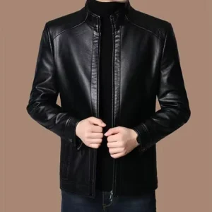 M-4XL Winter Leather Coat Men’s Coat Plush Thick Lapel PU Jacket Spring and Autumn Korean Men’s Wear