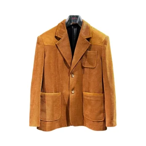 MOQ 1 Piece Men’s Corduroy Single Breasted Blazer Formal Business Suit Jacket Fashion High Quality Stylish Mens Blazer