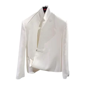 MOQ 1 Piece White Roman Cotton Men’s Wedding Blazer Slim Fit Tuxedo Formal Business Attire