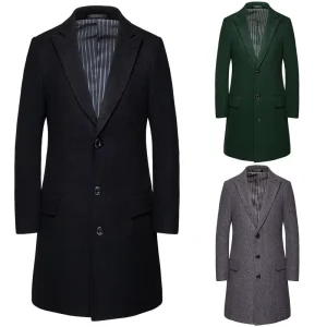MTM Made to Measure Custom Cashmere Men’s Wool Trench Coat Handmade Long Woolen Winter Man Coat Men Overcoat
