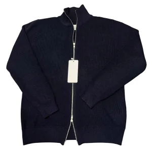 Ma Jia Four corner Silk Cardigan Zipper Anti Wrinkle Mock Neck Sweater Men’s Loose Casual Winter Knitwear All match
