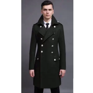 Made to Measure Custom Tan Trench Coat Woolen Coat Long Men’s Wool Cashmere Overcoat