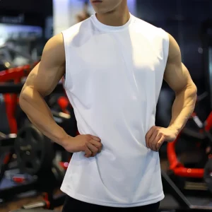 Male White Activewear Workout Athletic Men’s Tank Tops Outdoor Running Training Tank Top For Men Casual Sports Tank Top