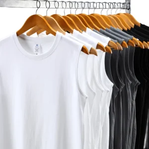 Man Gym Fitness Muscle Shirts Tee 230g Heavyweight Tank Singlet Homme En Coton T-shirts Men’s Tank Top Undershirt for Men