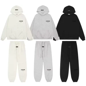 Manufacture Custom Cotton Logo Men’s Tracksuit Back Cotton Letter Logo Hoodies Men’s High Street Oversized Pants Hoodies Sets