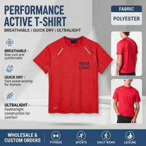 Manufacturer Activewear Muscle Fit Quick Dry Lightweight High Elasticity Men’s T shirt Gym Workout Custom logo t Shirt for Men