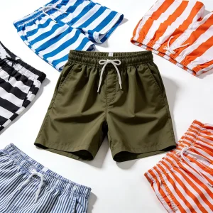 Manufacturer Custom Striped Men’s Board Shorts OEM Horizontal Vertical Stripe Swimwear