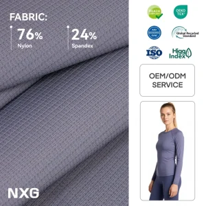 Manufacturer Long-Sleeve Rashguards Activewear Fabric 76% Nylon 24% Spandex Soft Handfeel REACH Compliant