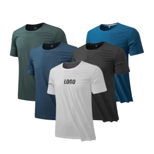 Manufacturer Men’s Active Crew Neck Lightweight Tops High Elastic Workout Quick Dry Breathable Custom Plain Running Gym T Shirt