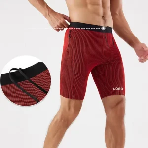 Manufacturer Men’s Sportswear Track Zip Pocket Breathable Compression Fitness Custom Plain Running Training Shorts With Lining
